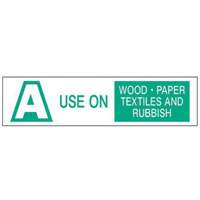 "A Use on Wood Paper Textiles and Rubbish" Labels, 6" L x 1-1/2" W, Green on White SY238 | Ottawa Fastener Supply