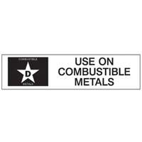 Étiquette «D: Use on Combustible Metals» pour extincteur SY241 | Ottawa Fastener Supply