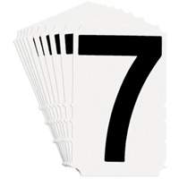Quick-Align&reg; Individual Gothic Number & Letter Labels, 7, 4" H, Black on White Ottawa Fastener Supply