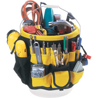 Tool Bucket Organizer, 6" L x 11" W x 12" H, Nylon, Black/Yellow Ottawa Fastener Supply