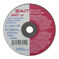 Cut-Off Wheel (A36T), 3" x 0.035", 3/8" Arbor, Type 1, Aluminum Oxide, 25000 RPM Ottawa Fastener Supply