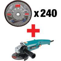 769F Flap Disc & Angle Grinder Kit, 5" x 7/8", Type 27, 40+ Grit, Ceramic Ottawa Fastener Supply