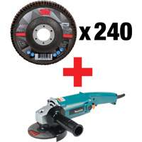 769F Flap Disc & Angle Grinder Kit, 4-1/2" x 7/8", Type 29, 60+ Grit, Ceramic Ottawa Fastener Supply