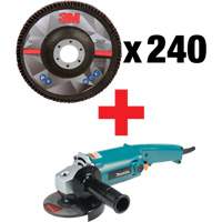 769F Flap Disc & Angle Grinder Kit, 5" x 7/8", Type 29, 40+ Grit, Ceramic Ottawa Fastener Supply