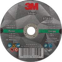 Silver Cut-Off Wheel, 3" x 0.06", 3/8"-24 Arbor, Type 1, Ceramic, 25645 RPM Ottawa Fastener Supply