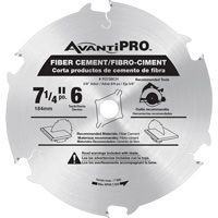 AvantiPro Cutting Saw Blade, 7-1/4", 6 Teeth, Fibre Cement Use Ottawa Fastener Supply