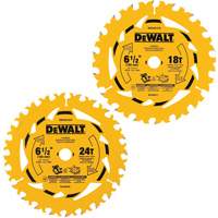Circular Saw Blade Combo Pack, 6-1/2", 18/24 Teeth, Wood Use Ottawa Fastener Supply