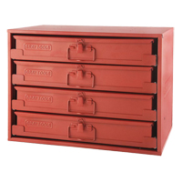Compartment Rack With 4 Compartment Boxes, 4 Slots, 20-1/2" W x 12-1/2" D x 14-5/8" H, Red TEQ520 | Ottawa Fastener Supply