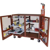 Armoire mobile en treillis, Acier, 49 pi³, Rouge Ottawa Fastener Supply