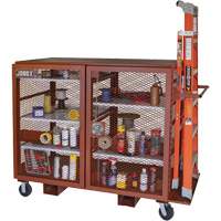 Armoire mobile en treillis, Acier, 49 pi³, Rouge Ottawa Fastener Supply