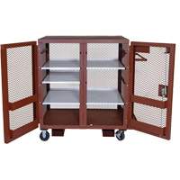 Armoire mobile en treillis, Acier, 37 pi³, Rouge Ottawa Fastener Supply