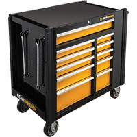 Powered Tool Cart, 11 Drawers, 42-1/2" W x 24-7/16" D x 41" H, Black/Orange Ottawa Fastener Supply