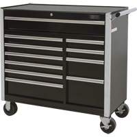 Industrial Tool Cart, 11 Drawers, 41" W x 18-3/4" D x 39-1/3" H, Black Ottawa Fastener Supply