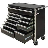 Industrial Tool Cart, 11 Drawers, 41" W x 18-3/4" D x 39-1/3" H, Black Ottawa Fastener Supply