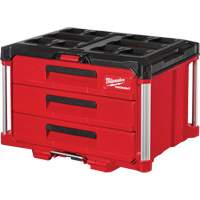 Packout 3-Drawer Tool Box, 16-1/3" x 14-1/3" x 22-1/5", Black/Red Ottawa Fastener Supply