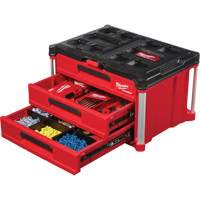 Packout 3-Drawer Tool Box, 16-1/3" x 14-1/3" x 22-1/5", Black/Red Ottawa Fastener Supply