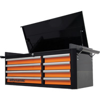 Top Chest, 42" W, 8 Drawers, Black/Orange Ottawa Fastener Supply