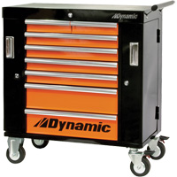 Roller Cabinet, 8 Drawers, 36" W x 18" D x 39-1/4" H, Black/Orange TER178 | Ottawa Fastener Supply