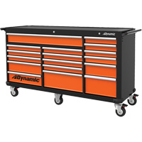 Roller Cabinet, 17 Drawers, 71" W x 24" D x 41" H, Black/Orange TER181 | Ottawa Fastener Supply