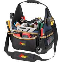 Porte-outils &eacute;lectrique/CHVAC &agrave; base moul&eacute;e, Polyester balistique, 20 pochettes, Noir/Bleu Ottawa Fastener Supply