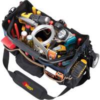 Boîte &agrave; outils ouverte &agrave; base moul&eacute;e, Polyester balistique, 17 pochettes, Noir/Bleu Ottawa Fastener Supply