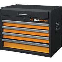 GSX Series Tool Chest, 26" W, 4 Drawers, Black/Orange Ottawa Fastener Supply