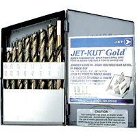 Jeu de forets de premi&egrave;re qualit&eacute; GF21R Jet-Kut GOLD, 21 morceaux, Acier Ottawa Fastener Supply