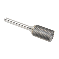 Solid Carbide Burrs - Cylinder Shape with End Cut, SB-6, 3/5" Dia., 1/4" Shank, 24.4 mm Depth of Cut Ottawa Fastener Supply