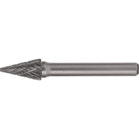 Solid Carbide Burrs - Pointed Cone Shape, SM-42, 1/8" Dia., 1/8" Shank, 7/16" Depth of Cut Ottawa Fastener Supply
