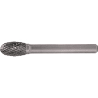 Solid Carbide Burrs - Oval Shape, SE-1, 1/4" Dia., 1/4" Shank, 3/8" Depth of Cut Ottawa Fastener Supply