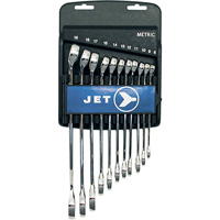 Jeux de cl&eacute;s mixtes combin&eacute;es longues enti&egrave;rement polies, Combinaison, 11 morceaux, M&eacute;trique Ottawa Fastener Supply