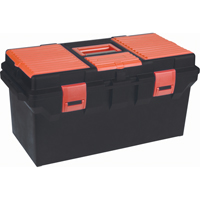 Plastic Tool Box, 22" W x 11" D x 10-1/2" H, Black Ottawa Fastener Supply