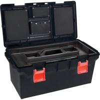 Plastic Tool Box, 22" W x 11" D x 10-1/2" H, Black Ottawa Fastener Supply