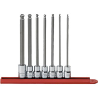 SAE Long Ball End Bit Socket Set, Hex, 3/8" Drive, 7 Pcs Ottawa Fastener Supply