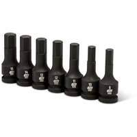 Impact Metric Bit Socket Set, Hex, 1/2" Drive, 7 Pcs Ottawa Fastener Supply