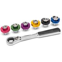 6 Point Magnetic Oil Drain Plug Metric Socket Set, 7 Pieces, 3/8" Drive Size Ottawa Fastener Supply