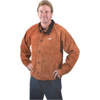 Welding Jacket, Leather, 4X-Large, Lava Brown Ottawa Fastener Supply