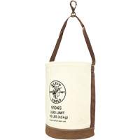 Leather-Bottom Bucket, 17" H, Canvas, White Ottawa Fastener Supply
