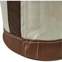 Leather-Bottom Bucket, 17" H, Canvas, White Ottawa Fastener Supply