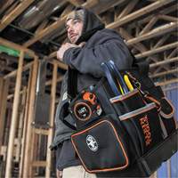 Tradesman Pro Tool Tote, Ballistic Nylon, 40 Pockets, Black/Orange Ottawa Fastener Supply