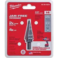 #4 Step Drill Bit, 3/16" - 7/8" , 1/16" Increments, High Speed Steel Ottawa Fastener Supply