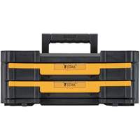 TSTAK&reg; IV Tool Box with Double Shallow Drawers, 16-1/4" x 12-1/4" x 6-3/8", Black Ottawa Fastener Supply