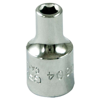 Socket, 4 mm, 1/4" Drive, 6 Points Ottawa Fastener Supply