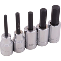 Hex Head Socket Set, Hex, 3/8" Drive, 5 Pcs Ottawa Fastener Supply