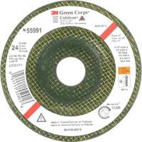 Green Corps Depressed Centre Wheel, 4-1/2" x 1/4", 7/8" Arbor, Ceramic, Type 27 Ottawa Fastener Supply
