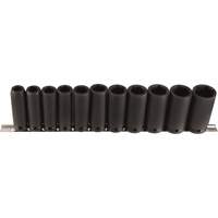 Jeu de douilles longues, 11 Mcx, Chocs, Prise de 1/2", Profond Ottawa Fastener Supply