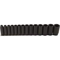 Jeu de douilles longues, 14 Mcx, Chocs, Prise de 1/2", Profond Ottawa Fastener Supply