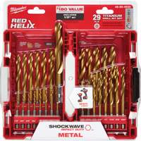 Jeu de forets Shockwave Red Helix, 29 morceaux, Titane Ottawa Fastener Supply