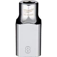 Douille m&eacute;trique avec c&ocirc;t&eacute;s Four Flats, 8 mm, Prise 1/2", 6 pans Ottawa Fastener Supply