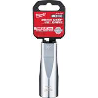 Douille m&eacute;trique avec c&ocirc;t&eacute;s Four Flats, 20 mm, Prise 1/2", 6 pans, Profond Ottawa Fastener Supply